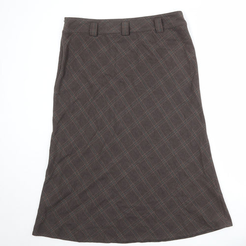 Epilogue Womens Brown Plaid Polyester Swing Skirt Size 16 Zip