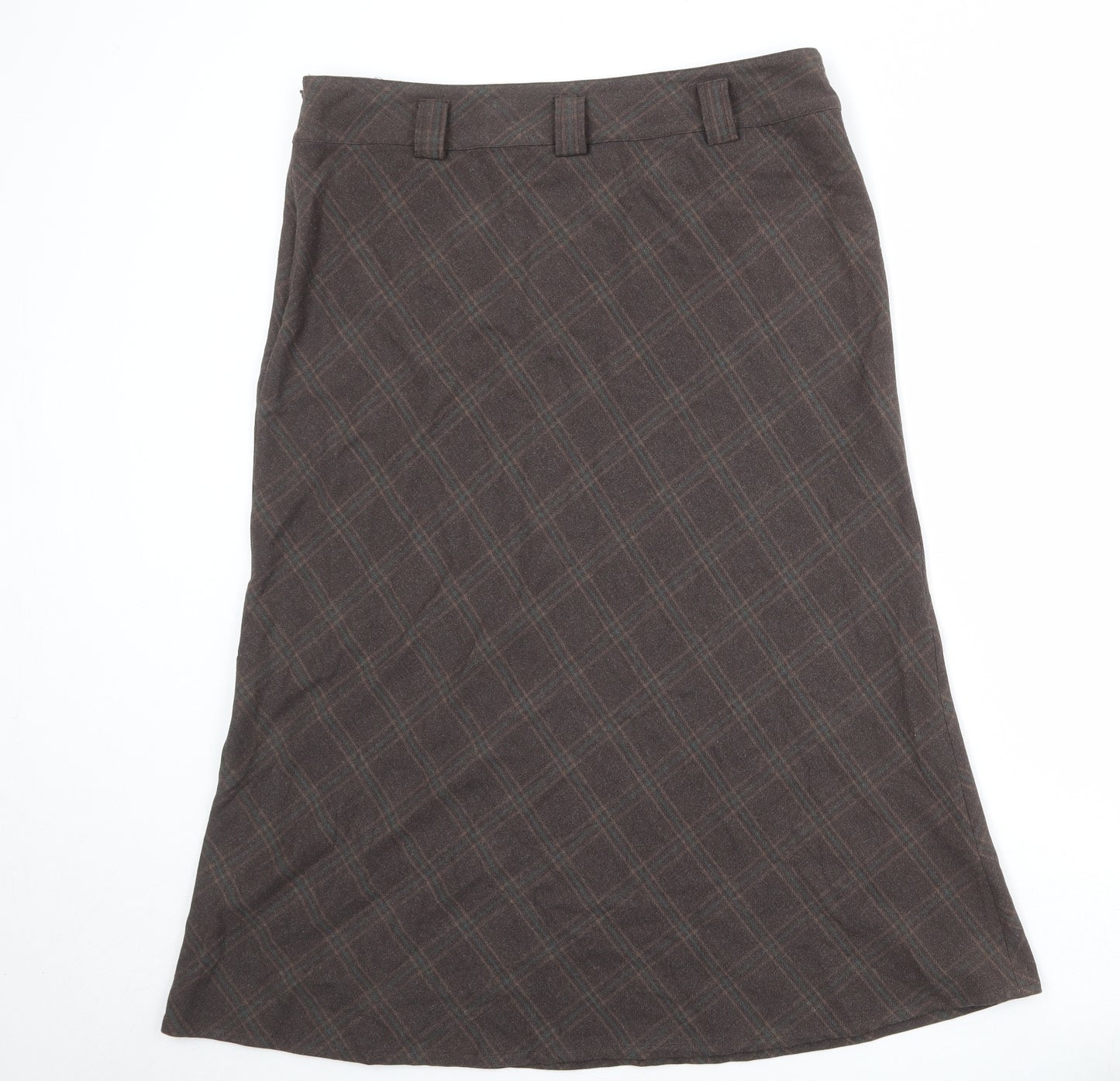 Epilogue Womens Brown Plaid Polyester Swing Skirt Size 16 Zip