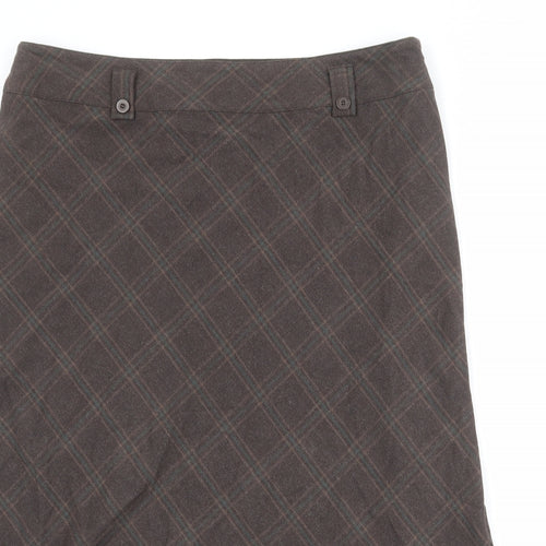 Epilogue Womens Brown Plaid Polyester Swing Skirt Size 16 Zip
