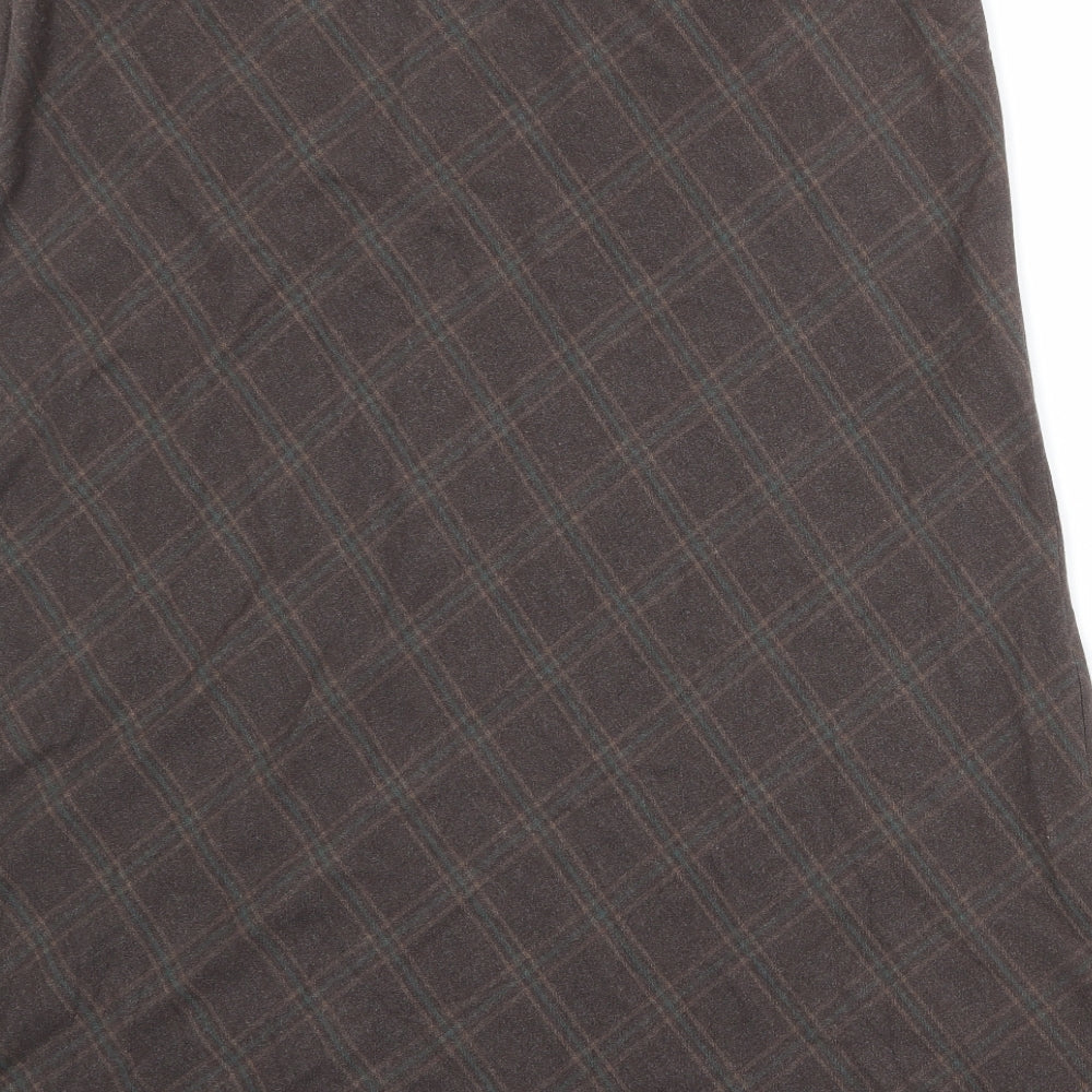 Epilogue Womens Brown Plaid Polyester Swing Skirt Size 16 Zip