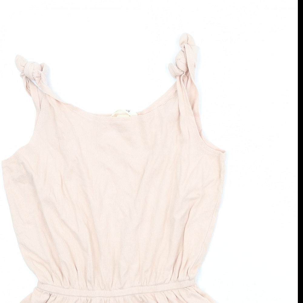 H&M Girls Pink Cotton Playsuit One-Piece Size 10-11 Years Pullover - Size 10-12