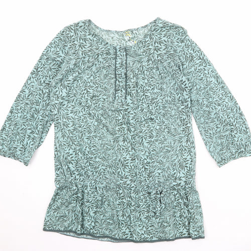 NEXT Womens Green Floral Acrylic Basic Tank Size 12 Round Neck