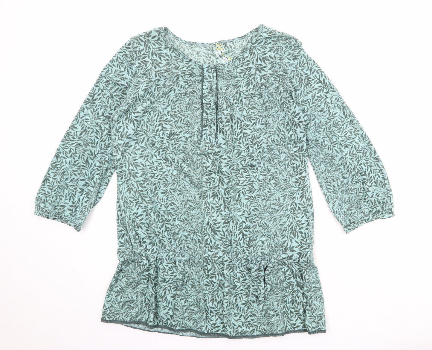 NEXT Womens Green Floral Acrylic Basic Tank Size 12 Round Neck