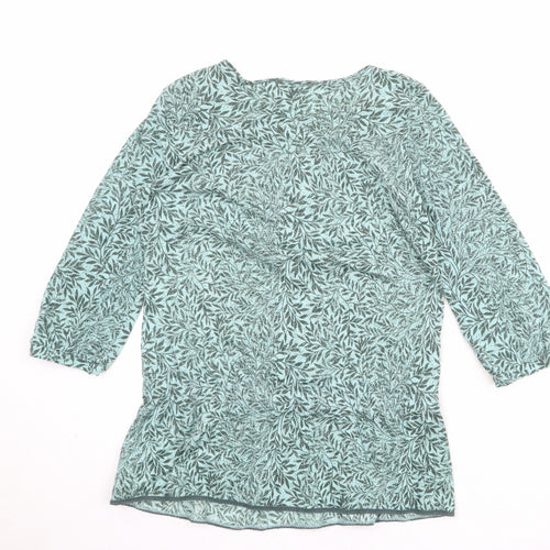 NEXT Womens Green Floral Acrylic Basic Tank Size 12 Round Neck
