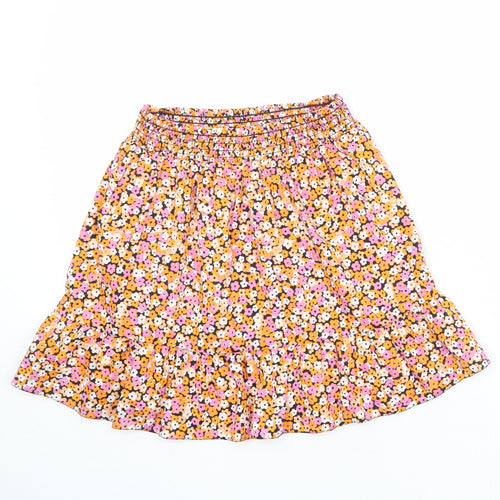 New Look Girls Multicoloured Floral Polyester A-Line Skirt Size 13 Years Regular Pull On