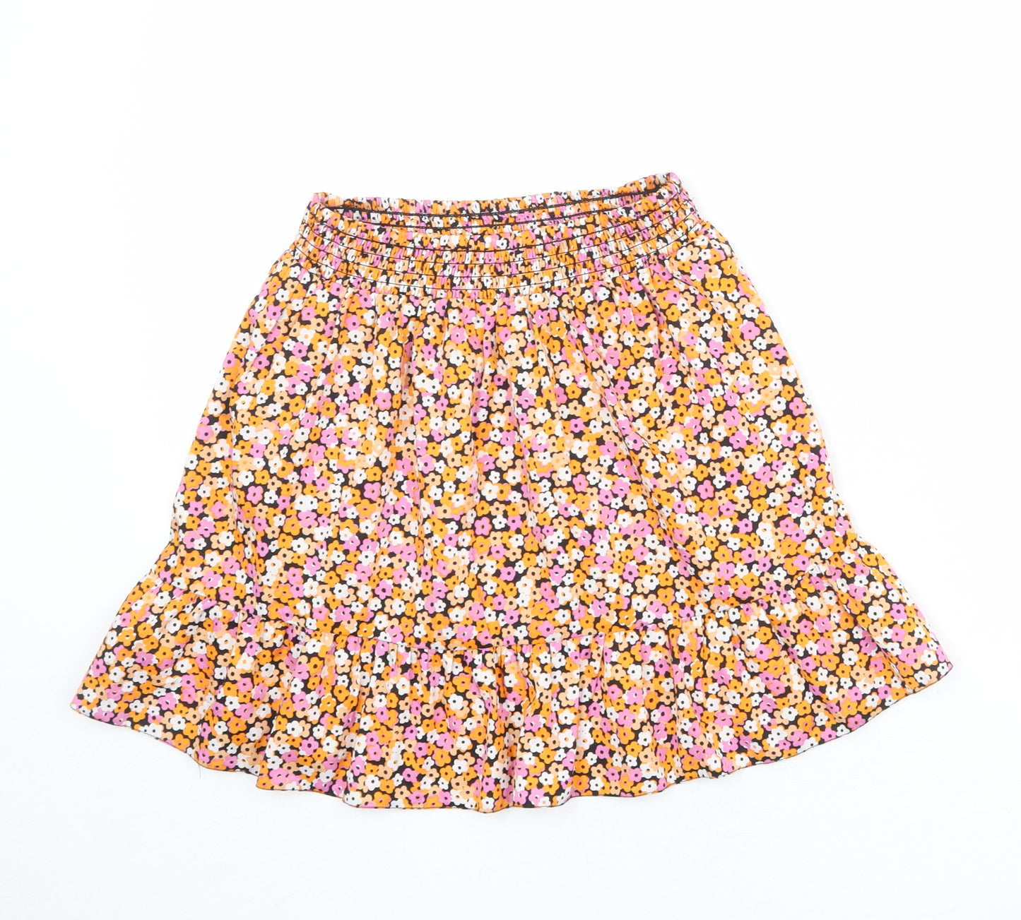 New Look Girls Multicoloured Floral Polyester A-Line Skirt Size 13 Years Regular Pull On