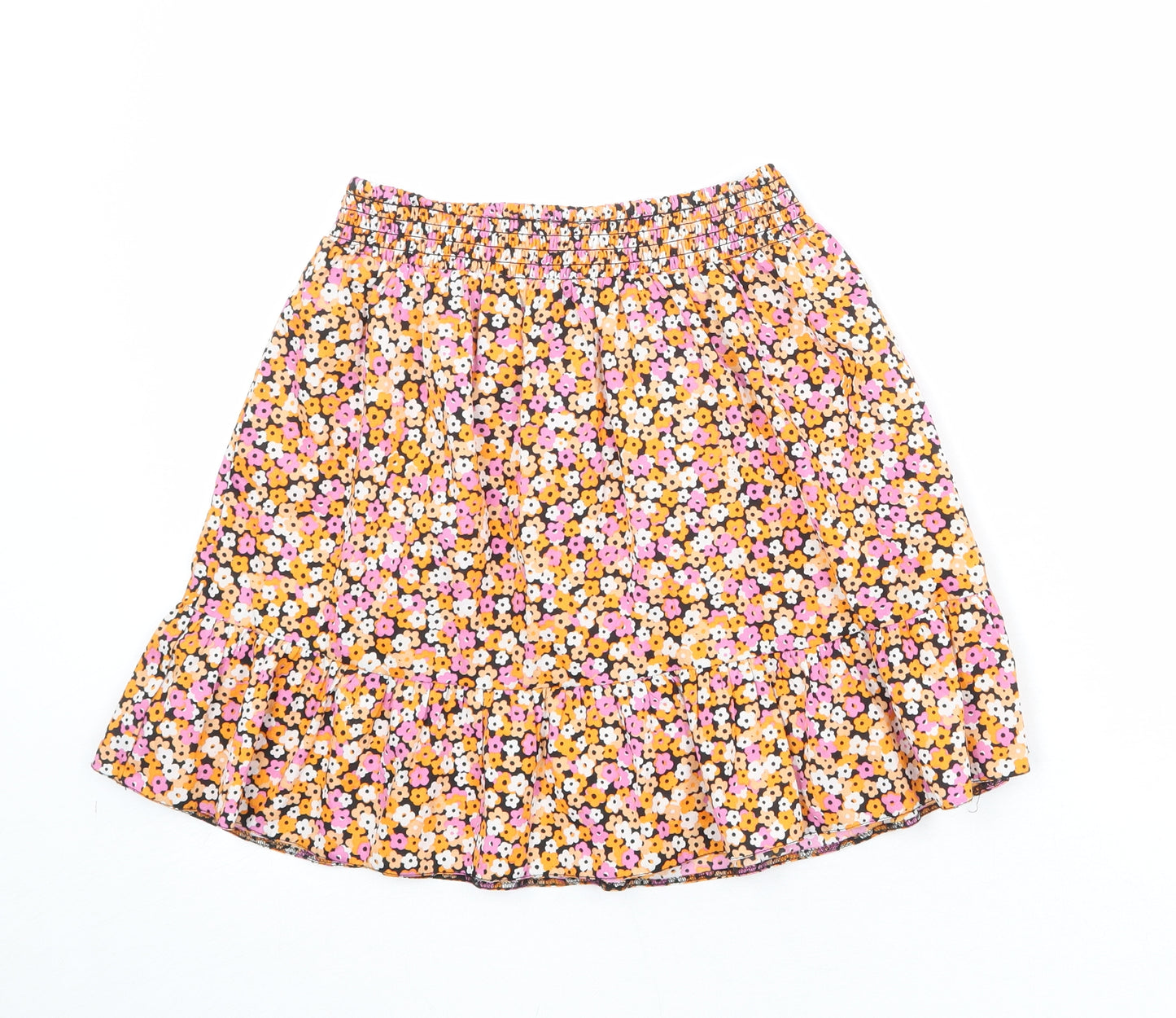 New Look Girls Multicoloured Floral Polyester A-Line Skirt Size 13 Years Regular Pull On