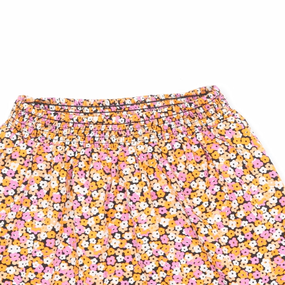 New Look Girls Multicoloured Floral Polyester A-Line Skirt Size 13 Years Regular Pull On