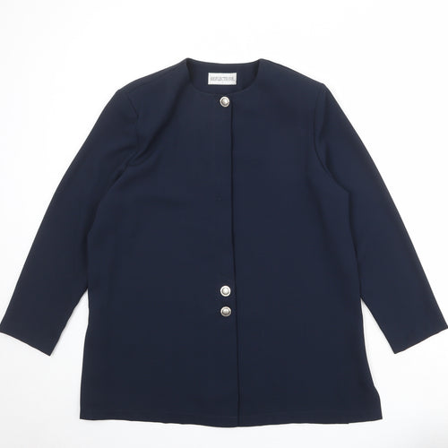 Reflections Womens Blue Jacket Blazer Size L Button