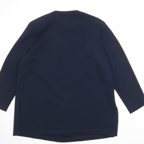 Reflections Womens Blue Jacket Blazer Size L Button