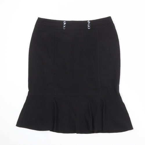Debenhams Womens Black Polyester Trumpet Skirt Size 12 Zip