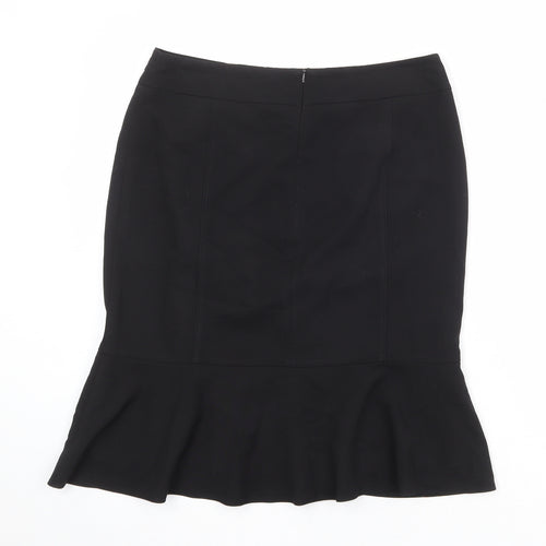 Debenhams Womens Black Polyester Trumpet Skirt Size 12 Zip