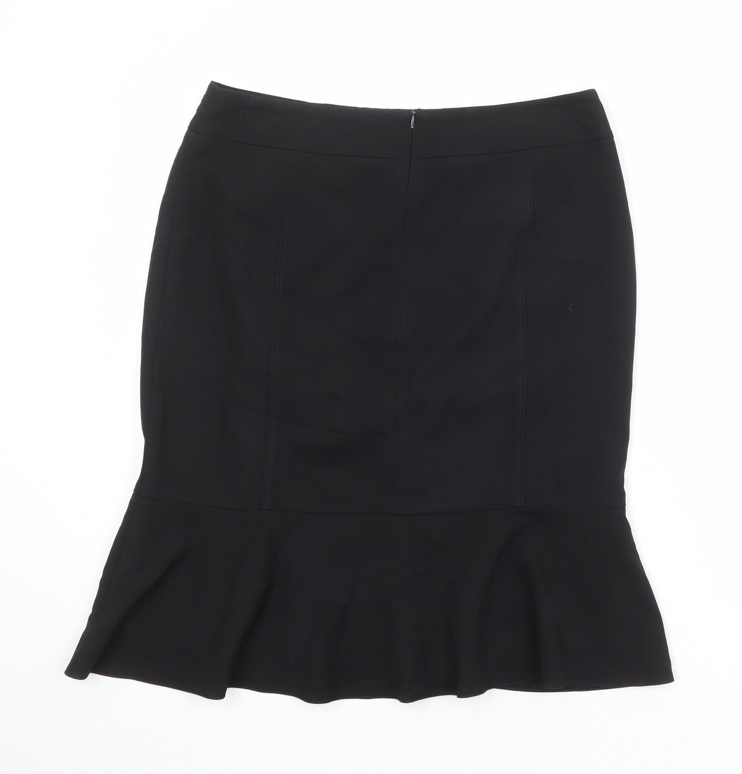 Debenhams Womens Black Polyester Trumpet Skirt Size 12 Zip