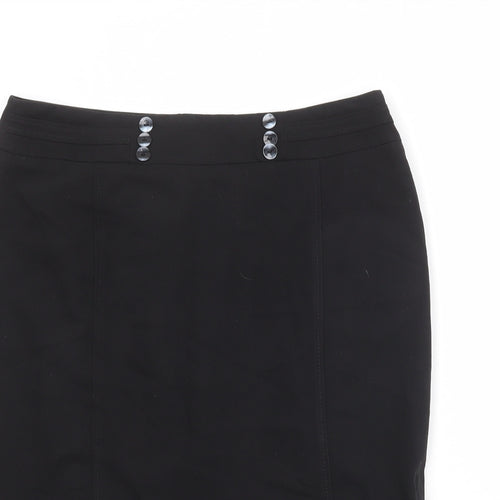Debenhams Womens Black Polyester Trumpet Skirt Size 12 Zip