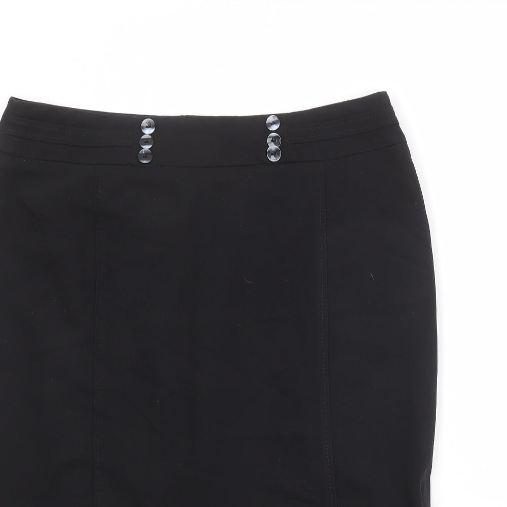 Debenhams Womens Black Polyester Trumpet Skirt Size 12 Zip