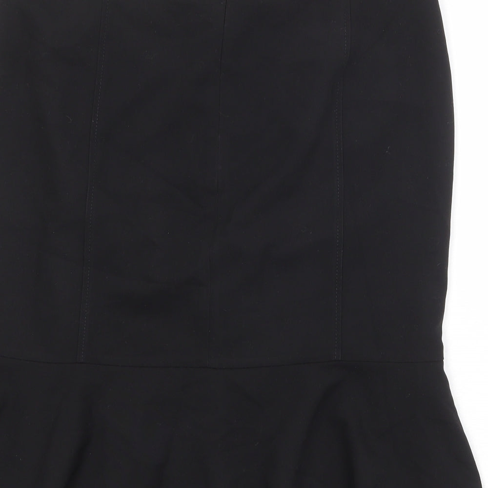 Debenhams Womens Black Polyester Trumpet Skirt Size 12 Zip