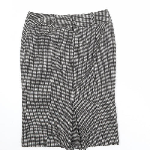 NEXT Womens Black Geometric Cotton Straight & Pencil Skirt Size 10 Zip