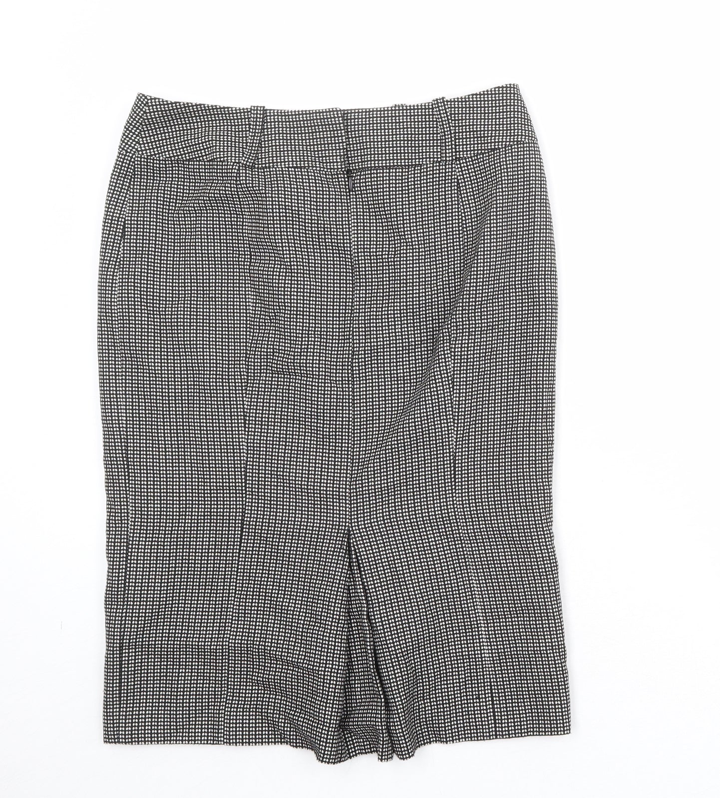 NEXT Womens Black Geometric Cotton Straight & Pencil Skirt Size 10 Zip