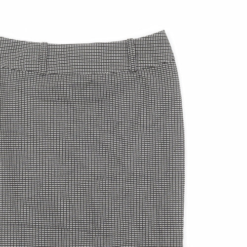 NEXT Womens Black Geometric Cotton Straight & Pencil Skirt Size 10 Zip
