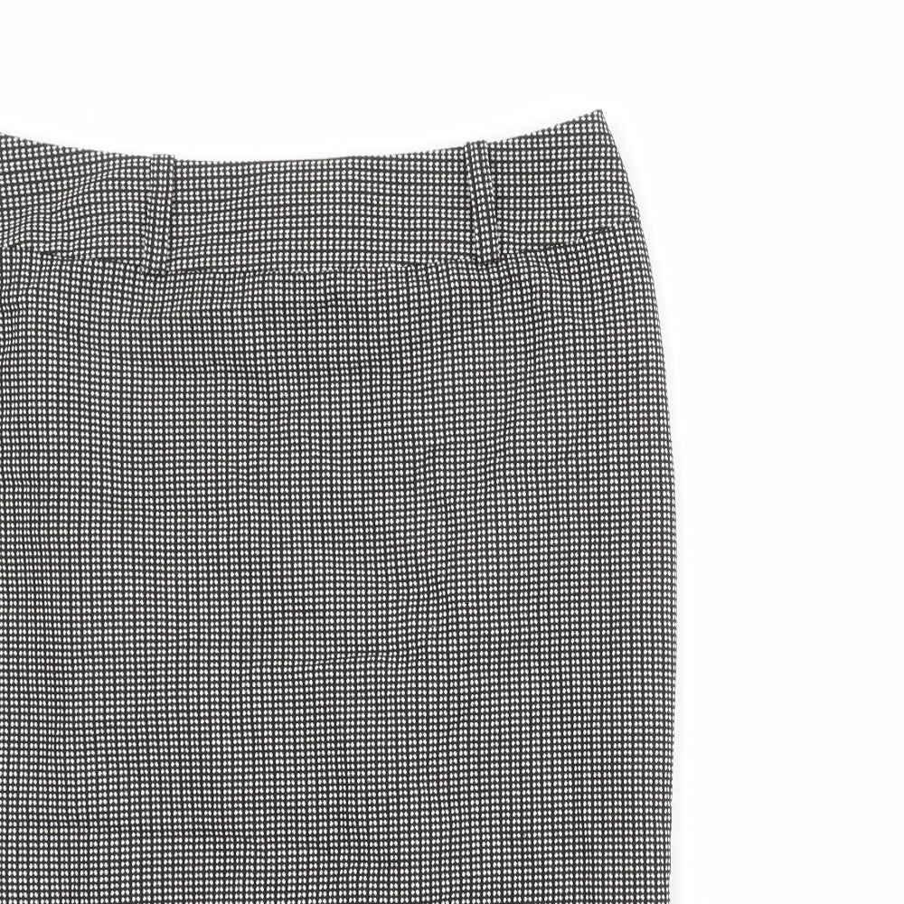 NEXT Womens Black Geometric Cotton Straight & Pencil Skirt Size 10 Zip