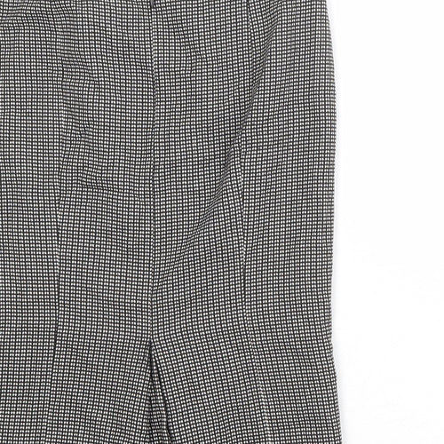 NEXT Womens Black Geometric Cotton Straight & Pencil Skirt Size 10 Zip