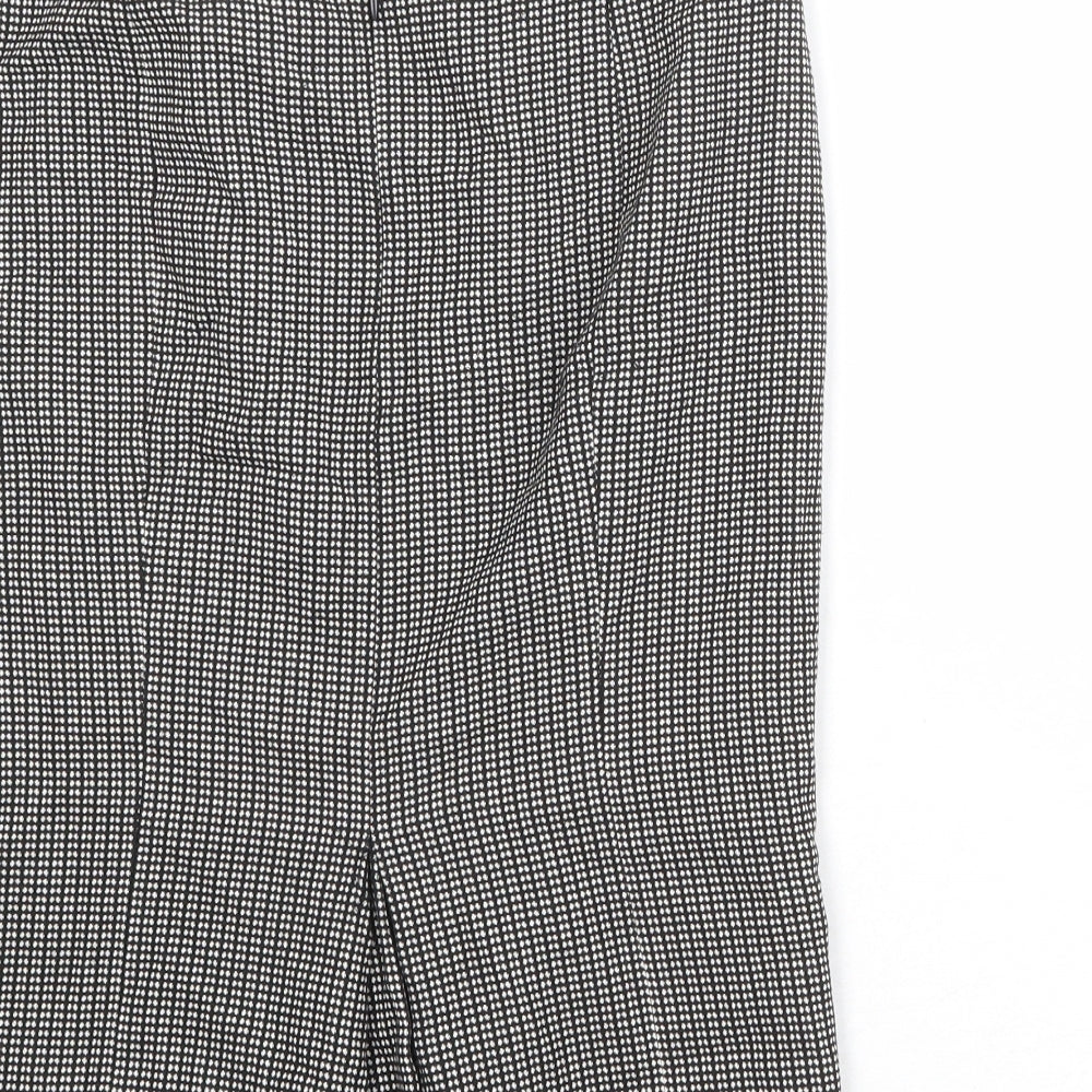 NEXT Womens Black Geometric Cotton Straight & Pencil Skirt Size 10 Zip