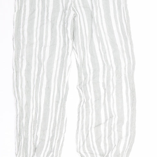 Klass Womens Green Striped Viscose Trousers Size 14 Regular