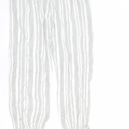 Klass Womens Green Striped Viscose Trousers Size 14 Regular