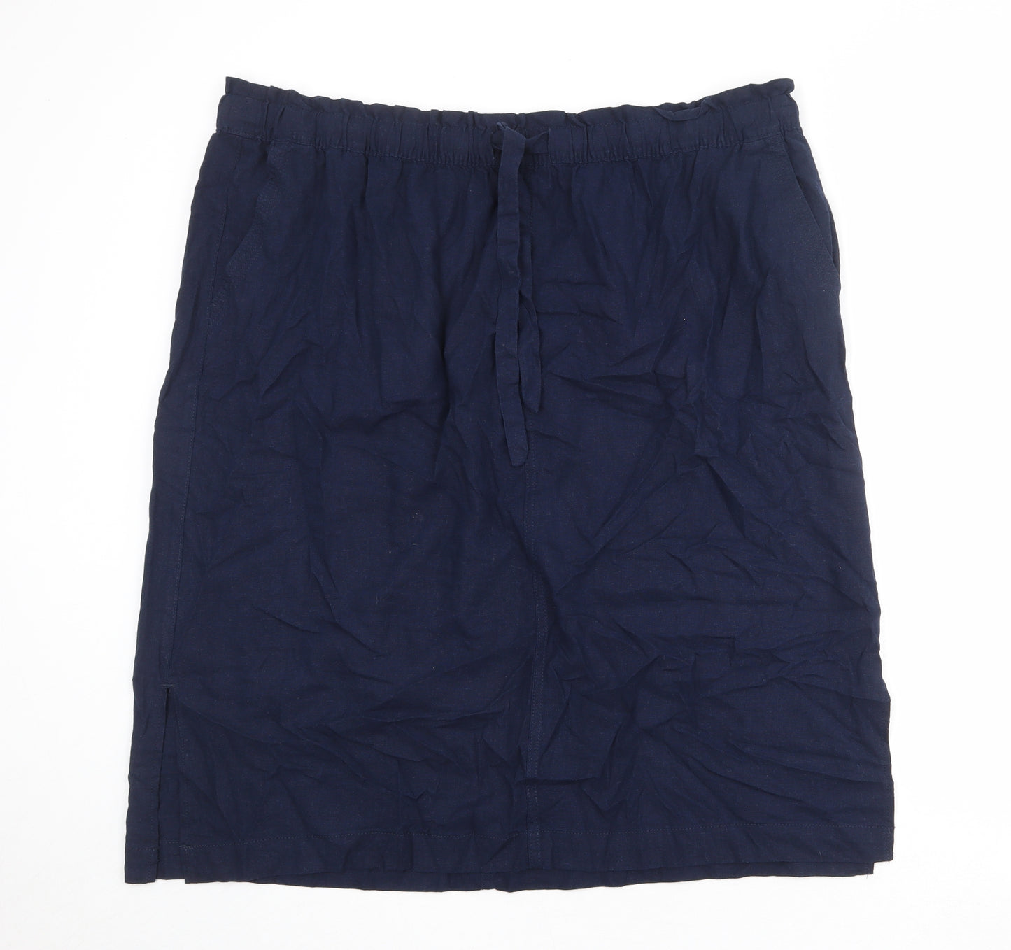 Marks and Spencer Womens Blue Linen A-Line Skirt Size 24