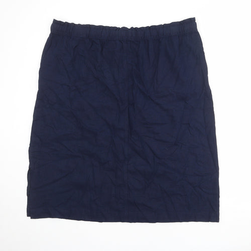 Marks and Spencer Womens Blue Linen A-Line Skirt Size 24