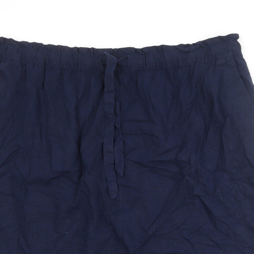 Marks and Spencer Womens Blue Linen A-Line Skirt Size 24