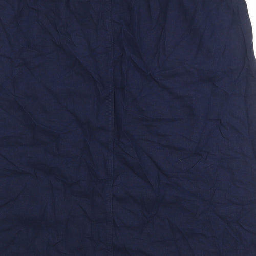 Marks and Spencer Womens Blue Linen A-Line Skirt Size 24