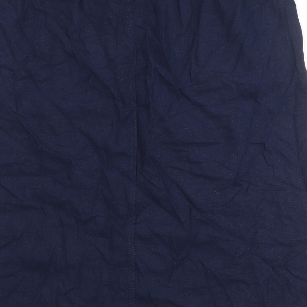 Marks and Spencer Womens Blue Linen A-Line Skirt Size 24