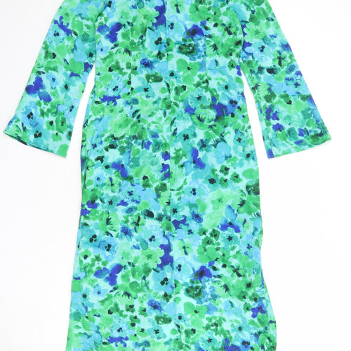 Zara Womens Multicoloured Geometric Polyester Maxi Size M Round Neck Zip