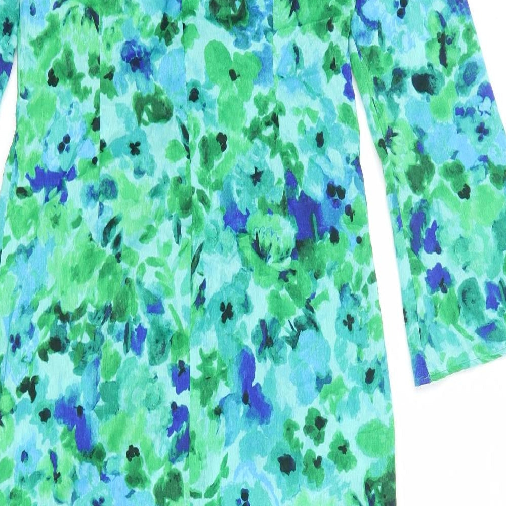 Zara Womens Multicoloured Geometric Polyester Maxi Size M Round Neck Zip