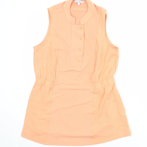 NEXT Womens Orange Polyester Basic Tank Size 10 Round Neck