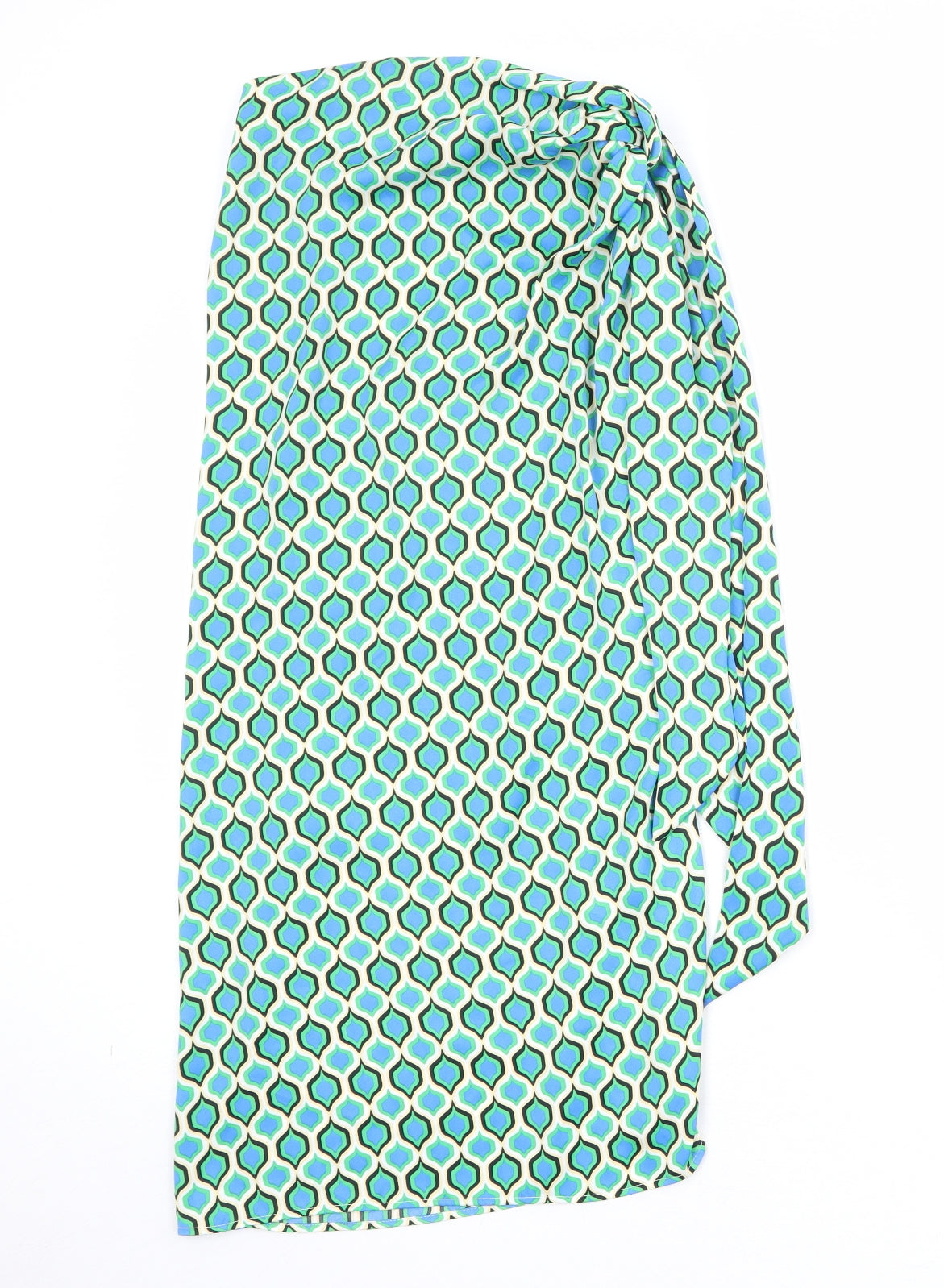 Zara Womens Multicoloured Geometric Polyester Wrap Skirt Size XS Zip
