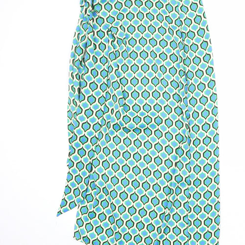 Zara Womens Multicoloured Geometric Polyester Wrap Skirt Size XS Zip