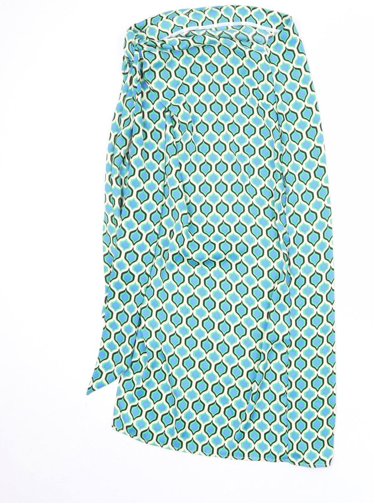Zara Womens Multicoloured Geometric Polyester Wrap Skirt Size XS Zip