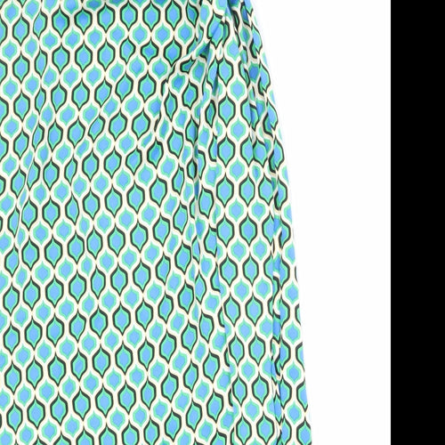 Zara Womens Multicoloured Geometric Polyester Wrap Skirt Size XS Zip