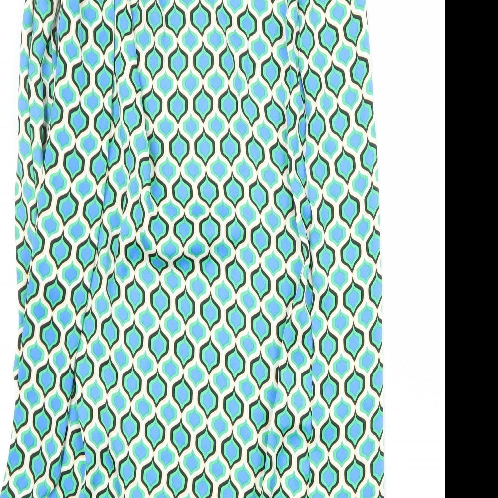 Zara Womens Multicoloured Geometric Polyester Wrap Skirt Size XS Zip