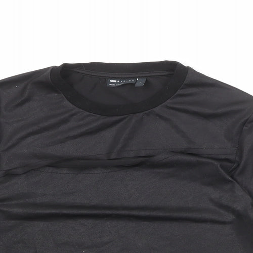 ASOS Womens Black Polyester Basic T-Shirt Size S Round Neck