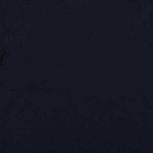 Marks and Spencer Mens Blue Cotton T-Shirt Size M Round Neck - Tree Rex Christmas