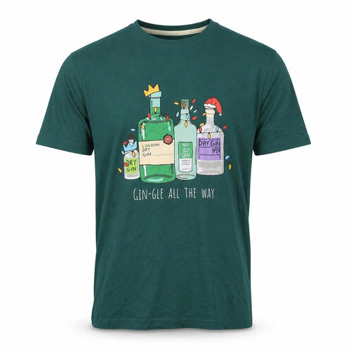 Marks and Spencer Mens Green Cotton T-Shirt Size S Round Neck - Gin-gle All The Way
