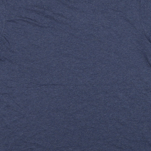 Marks and Spencer Mens Blue Cotton T-Shirt Size L Round Neck