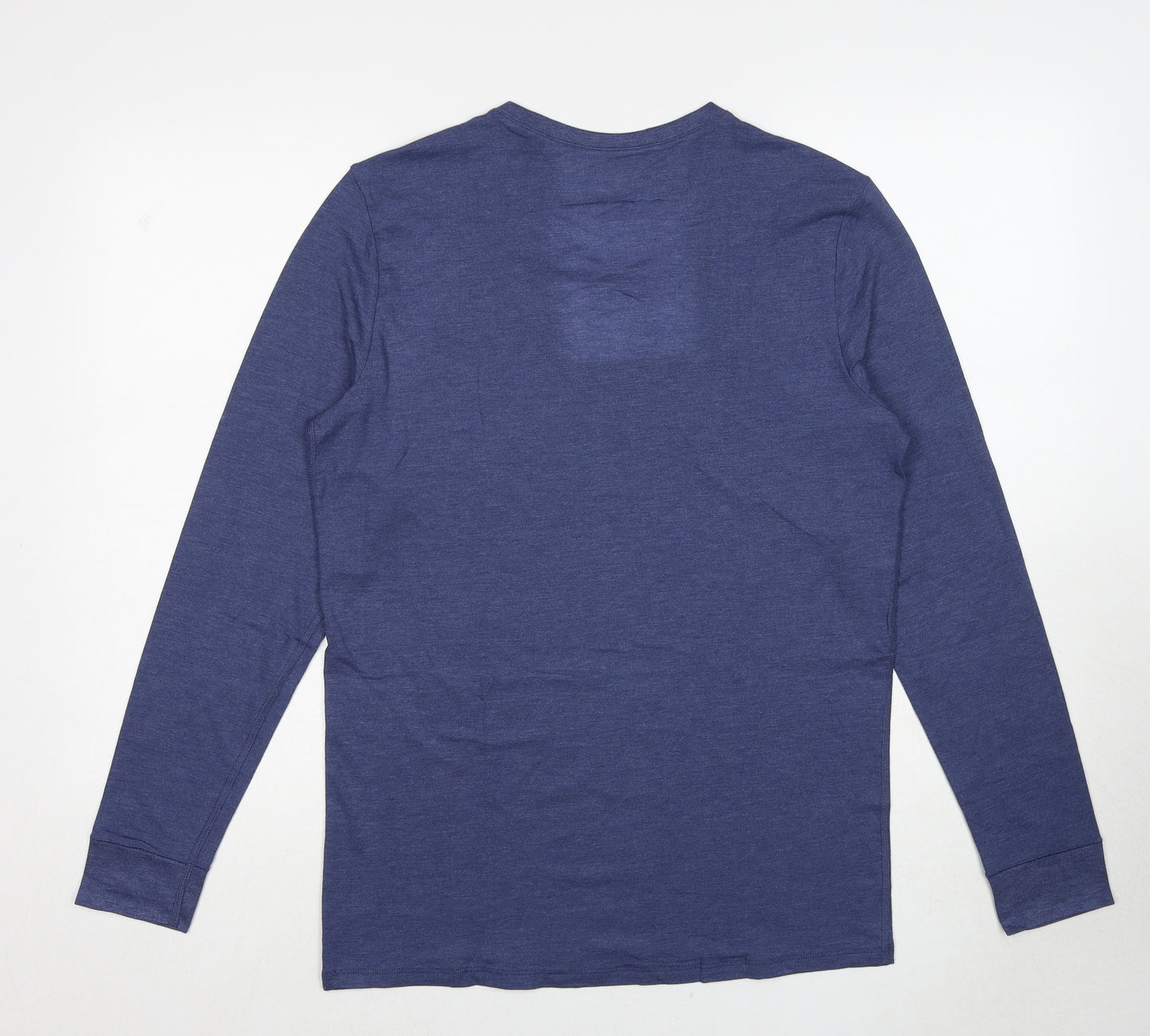 Marks and Spencer Mens Blue Acrylic T-Shirt Size M Round Neck