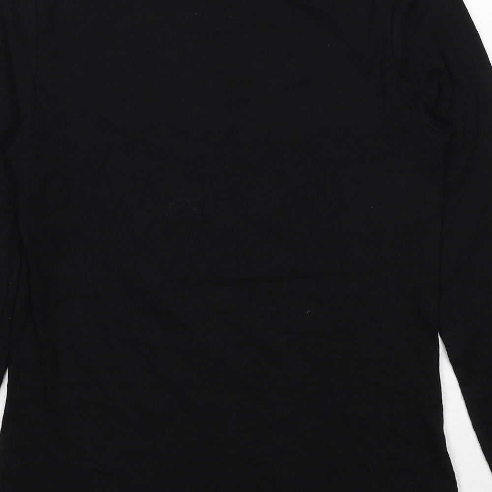 Marks and Spencer Womens Black Boat Neck Cotton Pullover Jumper Size 12