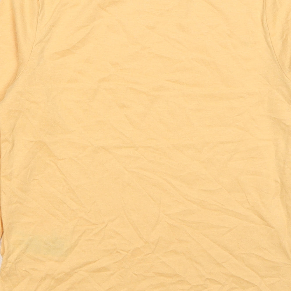Marks and Spencer Boys Orange Cotton Basic T-Shirt Size 7-8 Years Round Neck Pullover