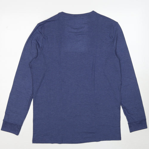 Marks and Spencer Mens Blue Acrylic T-Shirt Size L Round Neck