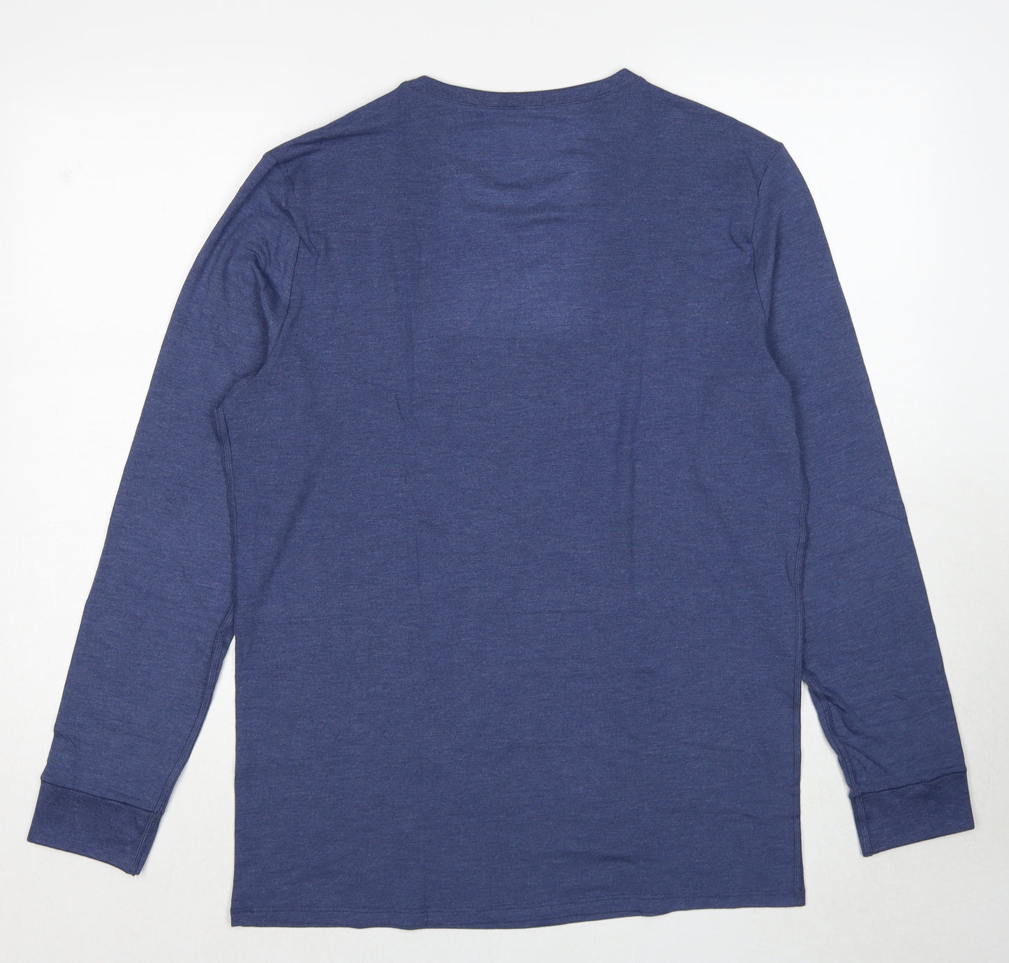 Marks and Spencer Mens Blue Acrylic T-Shirt Size L Round Neck